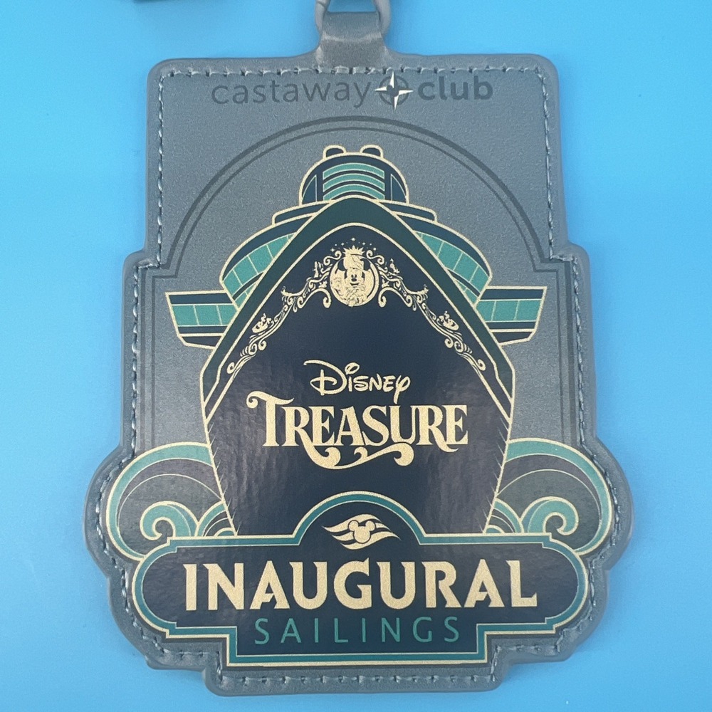 Disney Treasure Inaugural Sailings Castaway Club‎ Lanyard Badge Holder Rare DVC